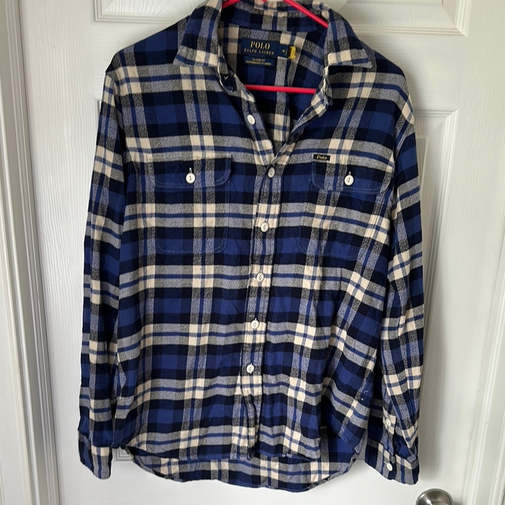 Ralph Lauren Blue Plaid Flannel Shirt